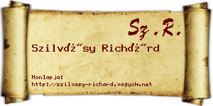 Szilvásy Richárd névjegykártya