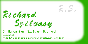 richard szilvasy business card