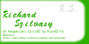 richard szilvasy business card